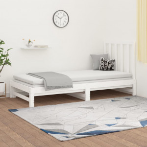 Sofá cama removível madeira maciça de pinho branco 2x(90x200) cm D