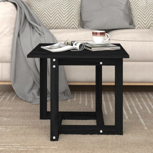 Mesa de centro de madera maciza de pino negro 50x50x45 cm D