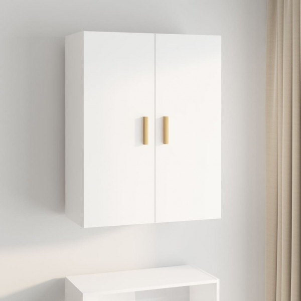 Armario de pared colgante blanco brillante 69.5x34x90 cm D