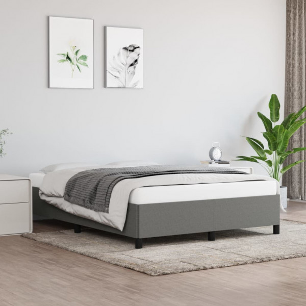 Estructura de cama de tela gris oscuro 140x200 cm D