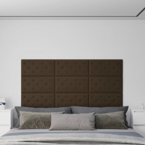 Paneles de pared 12 uds cuero sintético marrón 60x30 cm 2.16 m² D