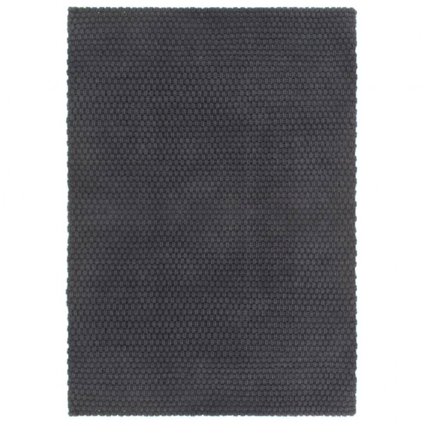 Alfombra rectangular algodón gris antracita 80x160 cm D