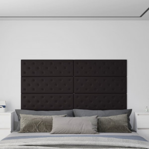 Painéis de parede 12 peças couro sintético preto 90x30 cm 3,24 m² D