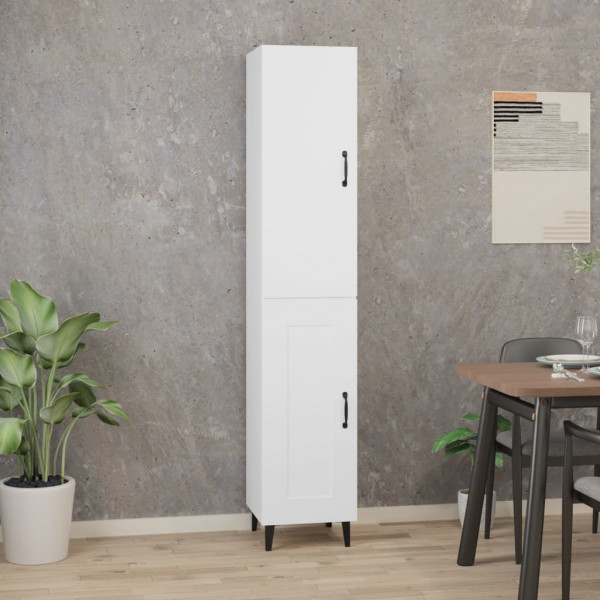 Aparador alto madera contrachapada blanco 34.5x34x180 cm D