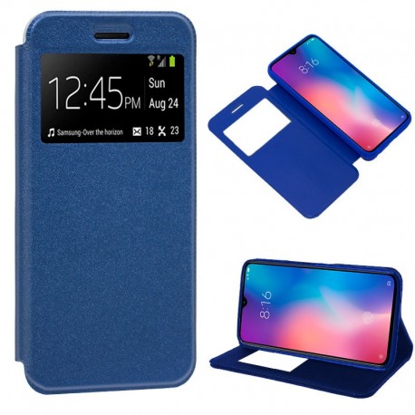 Funda Flip Cover Xiaomi Mi 9 Liso Azul D