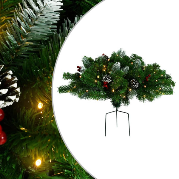 Árbol de Navidad artificial con luces PVC verde 40 cm D