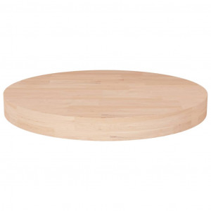Superficie de mesa redonda madera de roble sin tratar Ø40x4 cm D