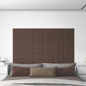 Paneles de pared 12 uds tela gris taupe 30x15 cm 0.54 m² D