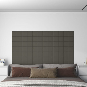 Paneles de pared 12 uds terciopelo gris oscuro 30x15 cm 0.54 m² D