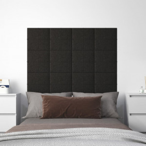Painéis de parede 12 peças tecido preto 30x30 cm 1,08 m² D