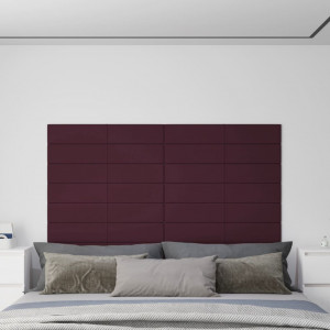 Painéis de parede 12 UDS Tecido roxo 90x15 cm 1,62 m² D