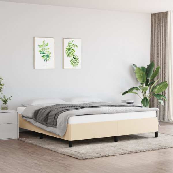 Estructura de cama tela color crema 180x200 cm D