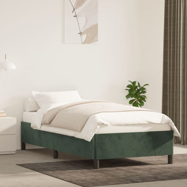 Estrutura de cama em veludo verde 80x200 cm D