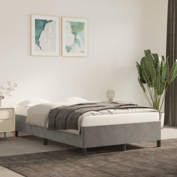 Estructura de cama de terciopelo gris claro 120x200 cm D