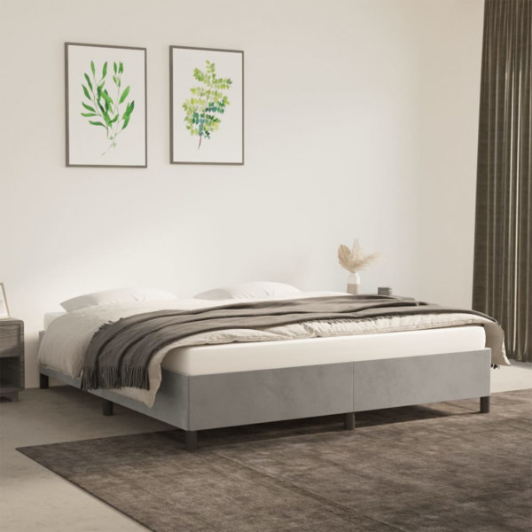 Estructura de cama de terciopelo gris claro 160x200 cm D
