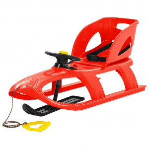 Trineo con asiento y volante polipropileno rojo 102.5x40x23 cm D