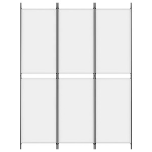 Biombo divisor de 3 painéis de tecido branco 150x200 cm D