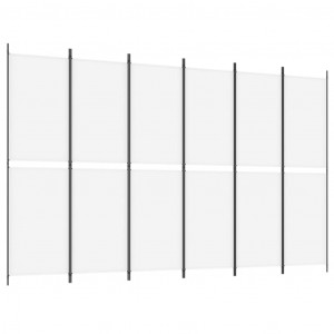 Biombo com 6 painéis 300x200 cm tecido branco H