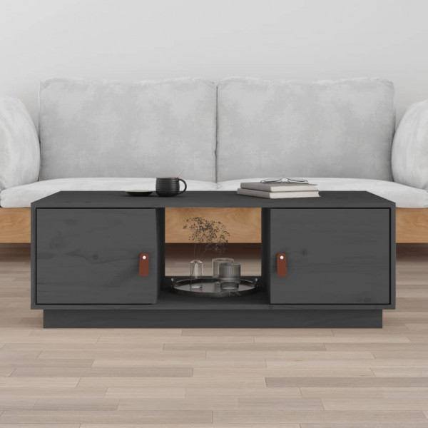Mesa de centro de madeira maciça de pinho cinzento 100x50x35 cm D