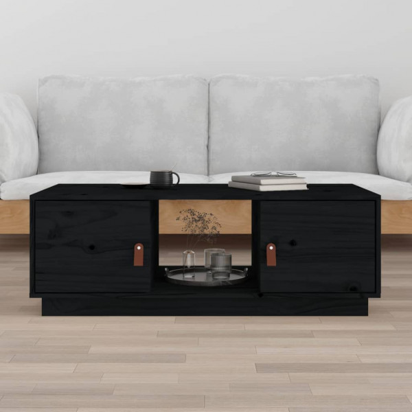 Mesa de centro em madeira maciça de pinho preto 100x50x35 cm D
