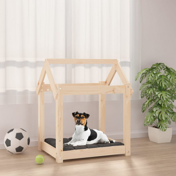 Cama para cães madeira maciça de pinho 61x50x70 cm D