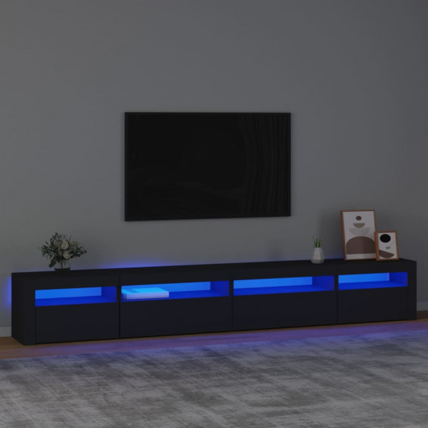 Mueble de TV con luces LED Negro 270x35x40 cm D