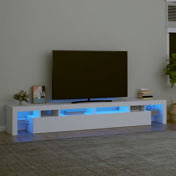 Mobiliário de televisão com luzes LED brancas 260x36.5x40 cm D