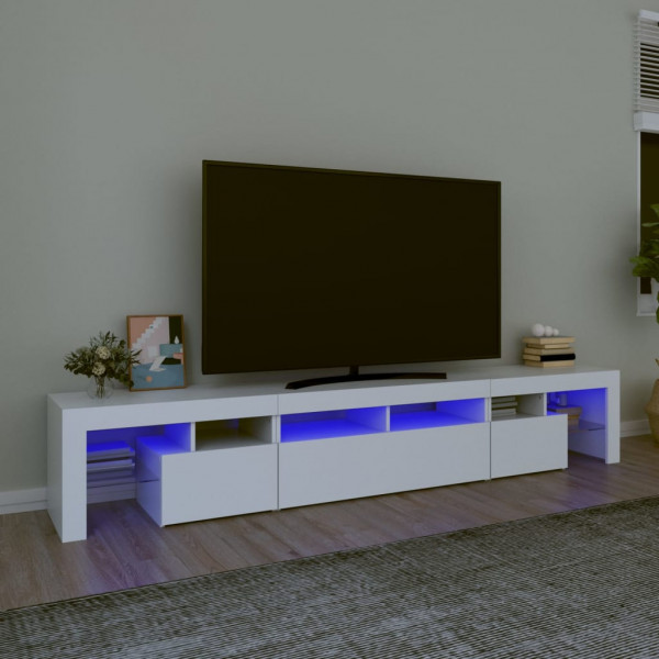 Móvel de TV com luzes LED brancas 230x36,5x40 cm D