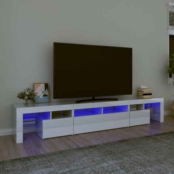 Móvel de TV com luzes LED brancas brilhantes 230x36,5x40 cm D