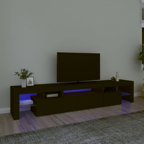 Móvel de TV com luzes LED Preto 215x36,5x40 cm D