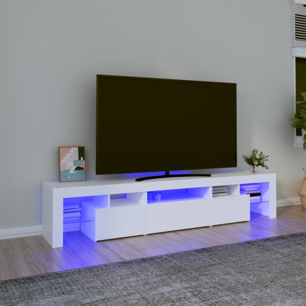 Móvel de TV com luzes LED brancas 200x36,5x40 cm D