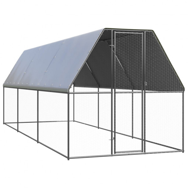 Caixa de galinhas exterior de aço galvanizado 2x6x2 m D