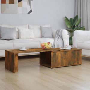 Mesa de centro madera contrachapada roble ahumado 150x50x35 cm D