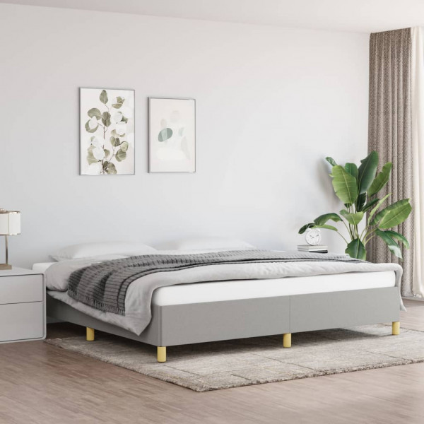 Estructura de cama gris claro tela 200x200 cm D