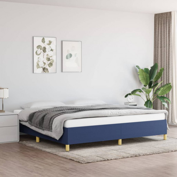 Estructura de cama de tela gris taupe azul 200x200 cm D