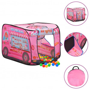 Tenda infantil com 250 bolas rosa 70x112x70 cm D