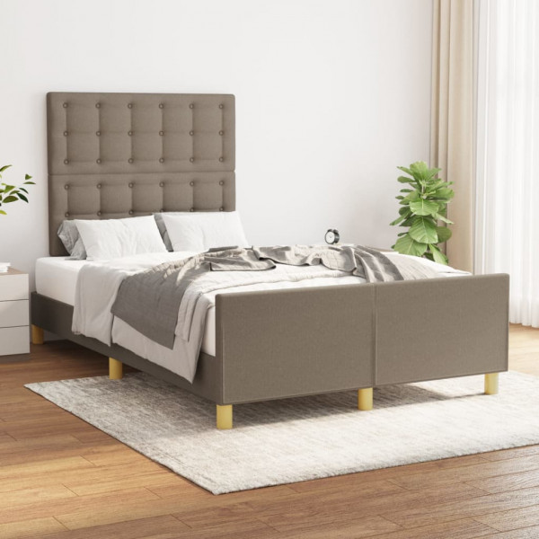 Estructura de cama con cabecero de tela gris taupe 120x200 cm D