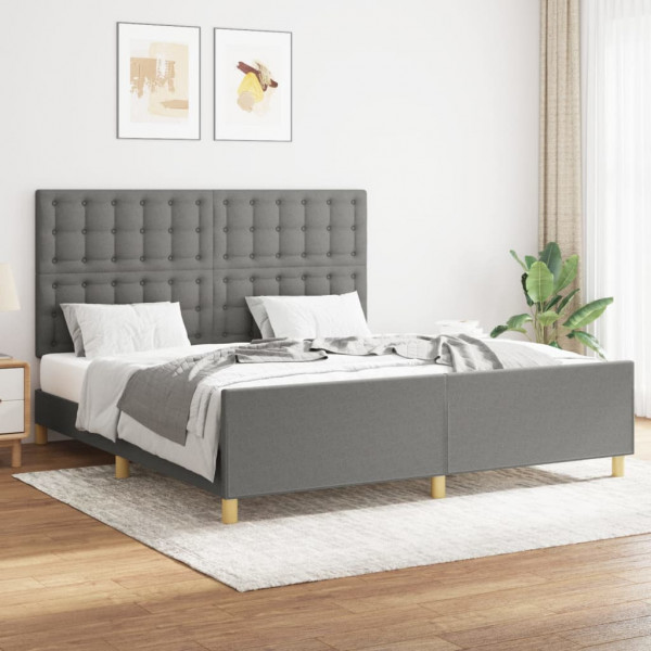 Estrutura da cama com tecido cinza escuro 160x200 cm D