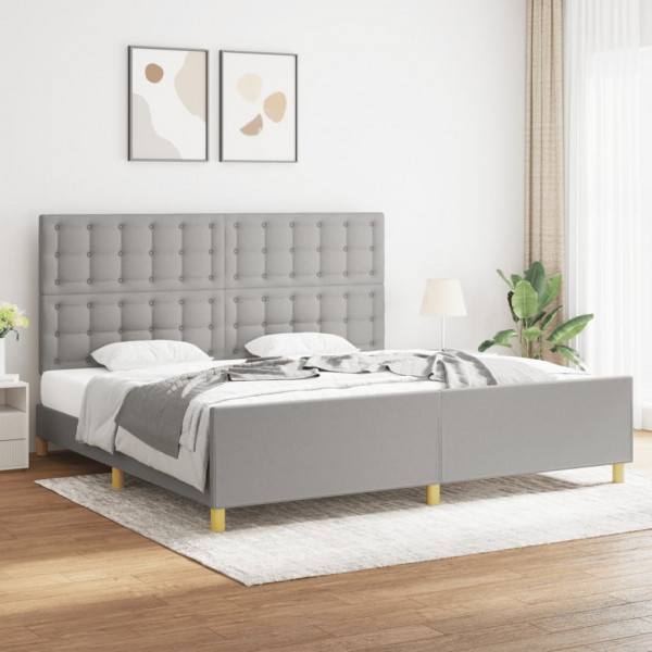 Estrutura da cama com tecido cinza claro 200x200 cm D