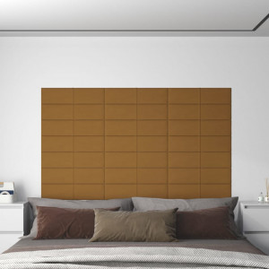 Painéis de parede 12 peças veludo marrom 60x15 cm 1,08 m² D