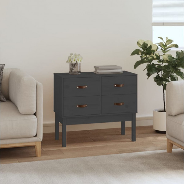 Mueble consola de madera maciza de pino gris 90x40x78 cm D