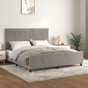 Estructura de cama con cabecero terciopelo gris claro 180x200cm D