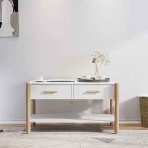 Mesa de centro madera contrachapada blanco 82x48x45 cm D