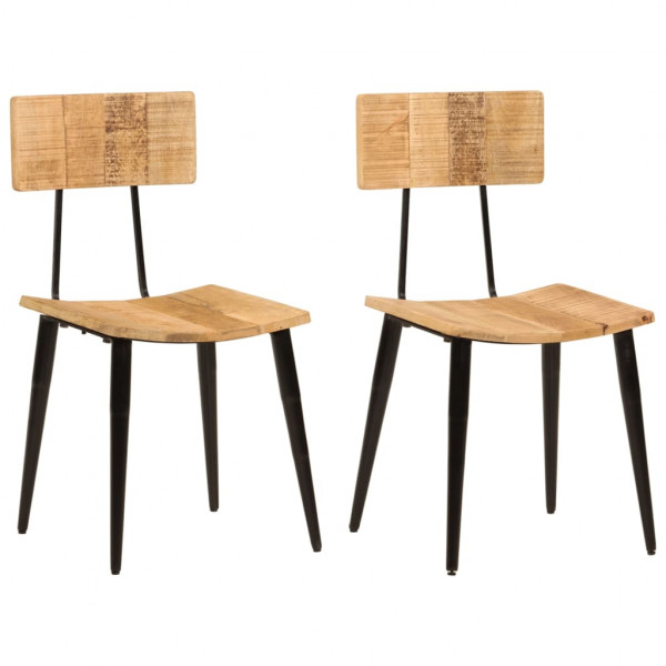 Cadeiras de jantar 2 unidades em madeira de mangueira maciça 44x40x80 cm D