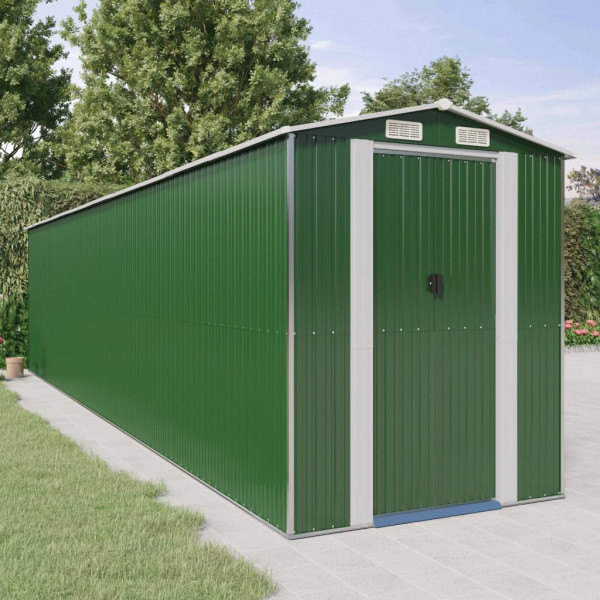 Cobertizo de jardín acero galvanizado verde 192x855x223 cm D