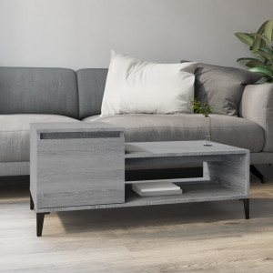 Mesa de centro madera contrachapada gris Sonoma 100x50x45 cm D