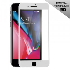 Protector Pantalla Cristal Templado COOL para iPhone 7 / iPhone 8 (FULL 3D Blanco) D