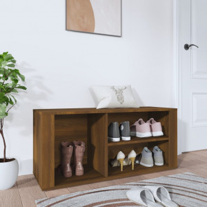 Mueble zapatero madera contrachapada marrón roble 100x35x45 cm D