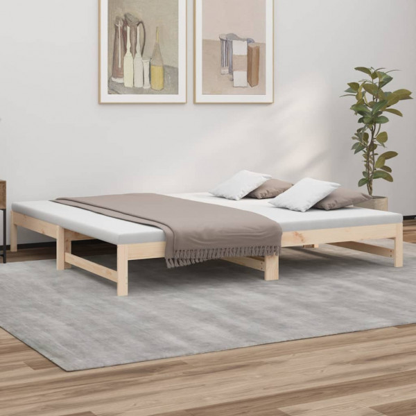 Sofá cama extraíble madera maciza de pino 2x(100x200) cm D