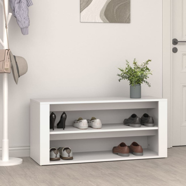Mobiliário de calçado de madeira contraplacada branca 100x35x45 cm D